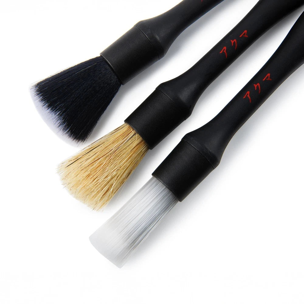 Kappa 3-Piece Car Detailing Brush Set – Soft, Medium & Hard Bristle