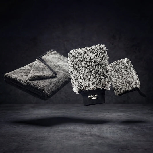 Premium 3 Piece Car Cleaning Set Towel, Wash Mitt and Alloy Mitt