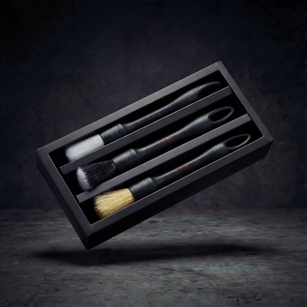 Kappa 3-Piece Car Detailing Brush Set – Soft, Medium & Hard Bristle