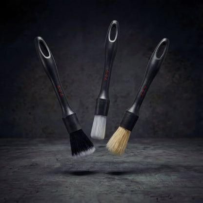 Kappa 3-Piece Car Detailing Brush Set – Soft, Medium & Hard Bristle